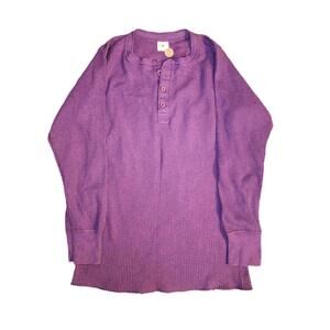 Vintage Northwest Territory Thermal Waffle Knit Shirt Men Medium Purple 80s 90s